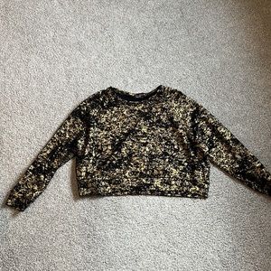 Terez gold foil printed sweatshirt (new without tags).